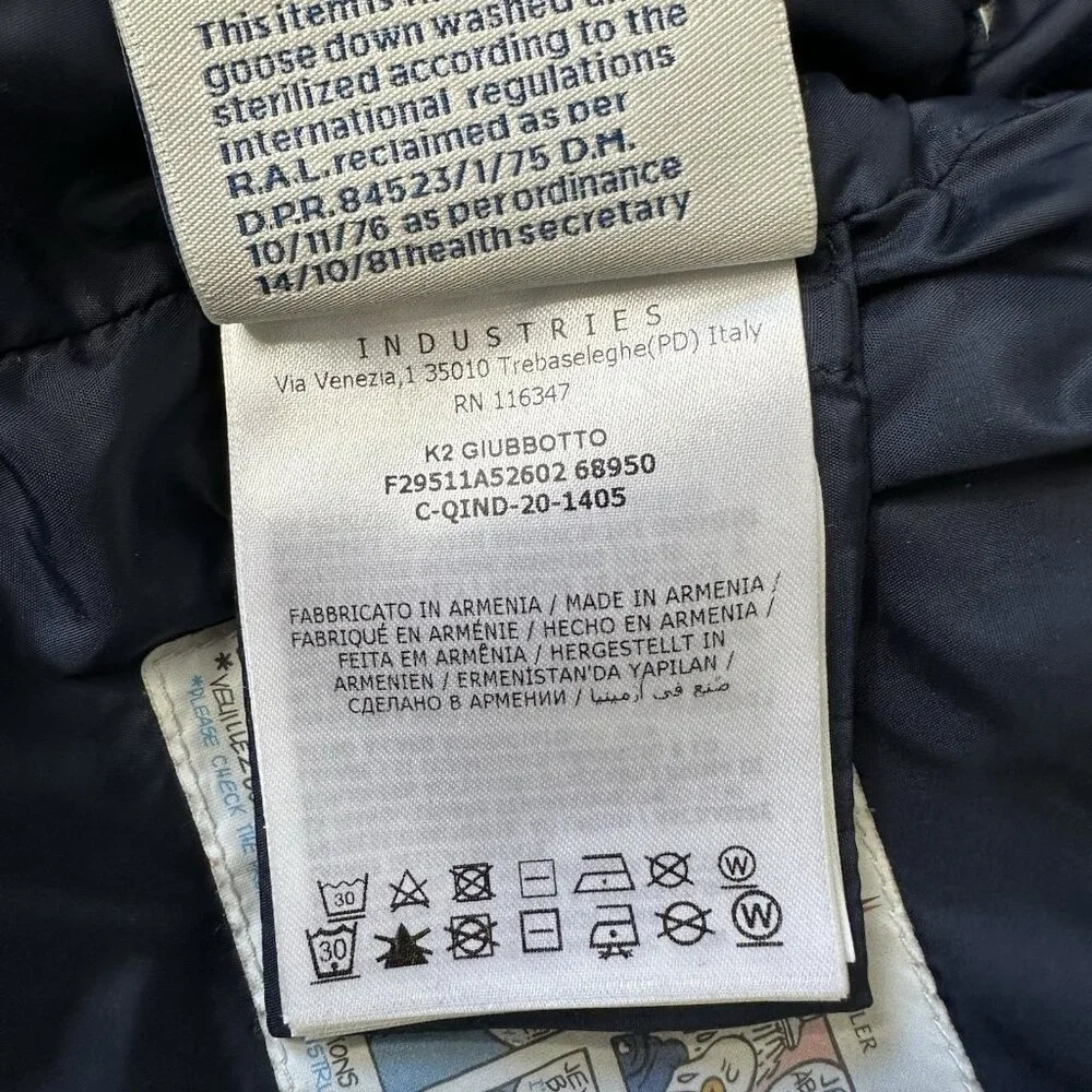 Moncler K2 Hooded Down Jacket Fox‎ Fur Trim Navy Size 6 to 9 months Baby